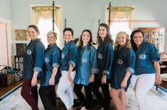 Personalized Denim Bridesmaids Shirts- Oversized Monogram Denim Shirt- Bridesmaids Gift- Denim Long Bridesmaids Shirts, Bride And Bridesmaid Shirts, Shirts Oversized, Bride And Bridesmaids, Getting Ready Wedding, Wedding Clothing, Bridesmaid Shirts, Custom Denim, Long Sleeve Wedding