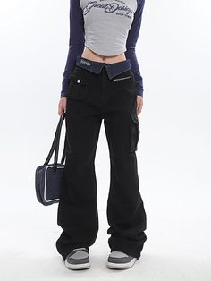 Size(cm) Length Waist Hip Thigh M 105 72 98 54 L 106 74 102 56 XL 107 76 106 58 Size: M L XL color: black Year Season: Spring 2023 Length: trousers Edgy Baggy High Waist Flare Jeans, Black Wide Leg Flare Jeans With Pockets, High Waist Black Cotton Flare Jeans, Black Denim Flare Jeans With Belt Loops, Urban Black Flare Jeans Wide Leg, Black Mid-rise Flare Jeans With Pockets, Black Full-length Flare Jeans With Pockets, Urban Black Flare Jeans With Pockets, Baggy Black Denim Bottoms