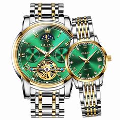 Mens Mechanical Watch: Imported durable Japan automatic movement, support self-winding and manual winding, no battery required, can run stably over 10 years. Green Watch Men, Green Watch, Couple Watch, Blue Watches, Automatic Watches For Men, Metal Straps, Watch Gifts, Luxury Watches For Men, Stainless Steel Band