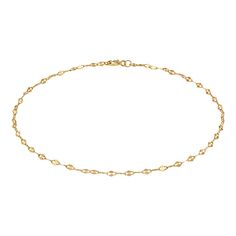 Finish off any ensemble with this 14k gold Jordan Blue mirror link chain anklet. Click on this JEWELRY & WATCHES GUIDE to learn about fit, styles, materials and more! Finish off any ensemble with this 14k gold Jordan Blue mirror link chain anklet. Click on this JEWELRY & WATCHES GUIDE to learn about fit, styles, materials and more! FEATURES Chain type: mirror link Length: 10 in. Clasp: spring-ring Nickel free Metal: 14k gold Finish: polished Packaging: velvety pouch Size: 10". Gender: female. Age Group: adult. Elegant Yellow Gold Chain Anklets, Elegant Yellow Gold Anklets With Delicate Chain, Jordan Blue, Blue Mirror, Gold Chain Jewelry, Blue Mirrors, Ankle Bracelet, Chain Anklet, Anklet Jewelry