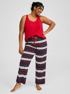 FIT Model is 5'10” wearing size 1. . Measures 29” inseam (size 2). . MATERIALS + CARE Cotton knit fabric. 100% cotton. . Machine wash cold. Tumble dry low. Imported. DETAILS Straight leg. . Mid rise. . Drawstring waist. . The best plus size women's cotton sleep pant bottoms in mi amor fair isle made of cotton. These comfy pajamas will be your favorite PJs to sleep in or lounge around. Torrid is your destination for cozy fall and winter clothes to keep you warm and comfortable. Comfy Pajamas, New Street Style, Pajamas Comfy, Swimming Outfit, Sleep Pants, Sleepwear & Loungewear, Bra And Panty Sets, Winter Clothes, Cozy Fall