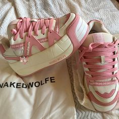 Naked Wolf Slider Platform Sneakers In Pink And White Size 9. Never Worn In Perfect Condition With Tags Still On. Skater Shoes. They Don’t Make Them In Pink Anymore.Comes With Dust Bag Pink Synthetic Platform Sneakers For Streetwear, Pink Platform Sneakers For Streetwear, Naked Wolf Shoes, Naked Wolfe Sneakers, Naked Wolfe Shoes, Pink Low-top Platform Sneakers With Chunky Platform, Pink Platform Chunky Sneakers For Streetwear, White Keds, White Platform Sandals