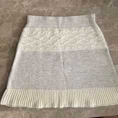 Perfect Fall Skirt! Cream And Tan Knit. Cute And Cozy. Brand New With Tags! Size S. Winter Beige Knit Skirt, Casual Knit Mini Skirt, Casual Fitted Knitted Skirt, Fitted Casual Skirt In Neutral Color, Casual Fitted Skirt In Neutral Color, Casual Cream Stretch Skirt, Casual Stretch Cream Skirt, Flora Skirt, Layered Mini Skirt