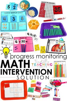 an image of a poster with the words progress monitoring and math instruction solution on it