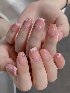 French Nails Cortas, Office Nails, Hello Nails, Work Nails, Blush Nails, Short Acrylic Nails Designs, Pink Nail