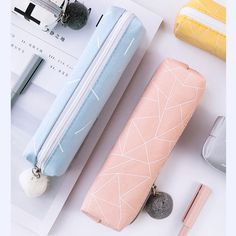 Description Pastel colors and a simple design make this compact Pom Pom Small Pencil Case perfect for minimalists. Showcase your style with the ideal blend of soft hues and minimalistic design, appealing to the minimalist in all of us.🌸 This pencil case is both cute and functional, providing enough space to store your favorite stationery essentials.✨ Its durable material ensures long-lasting use, while the playful pom-pom zipper adds a whimsical touch.🎀 Whether you’re a student or a profession Kawaii Pencil Case, Small Pencil Case, Cute Pencil Pouches, Kawaii Pencil, Pencil Pouches, Stationery Essentials, Modern Exterior House Designs, School Things, School Accessories