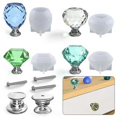 several different kinds of knobs and handles