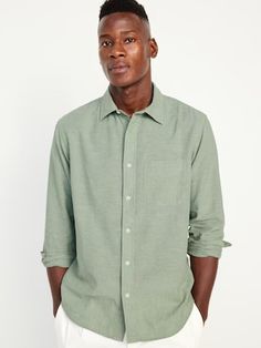 Men’s Clothing – Shop New Arrivals | Old Navy Casual Shirt With Button Cuffs And Fold Down Collar, Workwear Shirt With Buttoned Pockets And Long Sleeves, Long Sleeve Shirt With Buttoned Pockets For Work, Long Sleeve Shirt With Welt Pockets, Casual Shirt With Button Cuffs And Spread Collar, Casual Semi-formal Shirt With Button Cuffs, Casual Shirt With Button Cuffs For Semi-formal Occasions, Semi-formal Shirt With Pockets And Relaxed Fit, Relaxed Fit Semi-formal Shirt With Pockets