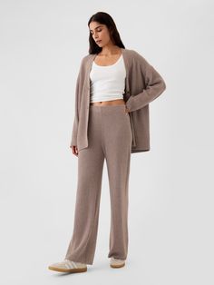 CashSoft Shaker-Stitch Sweater Pants | Gap Florida Winter Capsule Wardrobe, Gap Outfits, Plush Yarn, Stitch Sweater, Xmas List, Flannel Pants, Winter Capsule Wardrobe, Glad Rags, Sweat Set