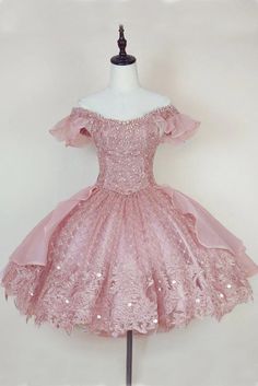 Pink Lace Homecoming Gown with Beading,Princess Off the Shoulder Hoco – Asteria Off The Shoulder Hoco Dress, Pink Homecoming Dress Short, Homecoming Dress Stores, Hoco Dresses Pink, Homecoming Dress Short, Mini Prom Dresses, Hoco Dress, Pink Homecoming Dress, Tulle Sleeves