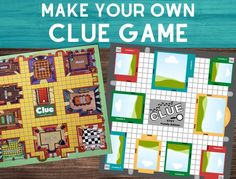 a board game with the words make your own clue game