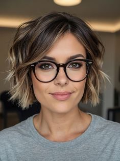 60 Inspiring Short Haircut Ideas for a Fresh New Look Dark Blonde Hair Short Bob, Minimalist Bob Haircut, Women Short Hair Color Ideas, Ombré Short Bob, Glasses With Bob Haircut, Short Bob With Texture, Wave Bob Hairstyles Short Wavy, Highlight Short Hair Color, Flattering Short Hair For Round Faces