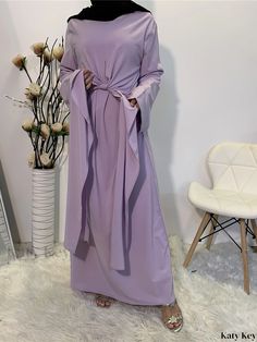 Katykey - Stylish Layered Loose Abayas - Sophisticated Long Sleeve Maxi Dress for Women Elegant Long Sleeve Solid Color Kaftan, Elegant Solid Color Maxi Length Kaftan, Elegant Solid Color Dresses For Eid, Elegant Purple Maxi-length Abaya, Elegant Purple Long Sleeve Kaftan, Elegant Long Purple Abaya, Maxi Dress For Women, Elegant Fabric, Sleeve Maxi Dress