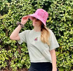 Restyled Rainbow Cloud Girl Embroidered Crop Top Bleached | Etsy Cute Cropped T-shirt For Summer, Casual Tie Dye Crop Top, Pink Relaxed Fit Cropped T-shirt For Summer, Tie-dye Cropped Cotton Tops, Cropped Tie Dye Cotton Tops, Trendy Pink Cropped Cotton T-shirt, Pink Casual Crop Top For Streetwear, Casual Pink Crop Top For Streetwear, Fun Cotton Crop Top For Spring