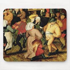 a painting of people dancing in a park mousepads, with one person holding the other's hand