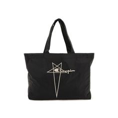 Rick Owens X Champion Tote Bag Crafted In Lightweight Nylon With Contrasting Embroidered Lettering Logo And Iconic Pentagram. Double Handles And Lined Interior With One Open Pocket. Materal: 100% Pa. Made In: Italy. Color: Black. Collection: Fall - Winter 2023. Sku: Cw02c5790 Chny. Width: 44 Cm Height: 36 Cm Depth: 12 Cm Handle Drop: 24,5 Cm. Modecraze Is An Online Platform That Offers The Best Designer Products From Europe To Customers All Over The World. Our Exclusive Partnerships With Europea Nylon Logo Bags For Daily Use, Nylon Bag With Embroidered Logo For Everyday Use, Nylon Bags With Logo For Daily Use, Everyday Nylon Bags With Embroidered Logo, Monster Backpack, Messanger Bag, Nylon Tote Bag, Embroidered Tote Bag, Craft Tote Bag