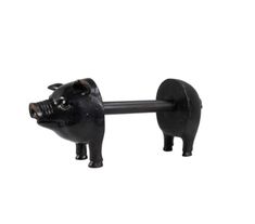 a black pig statue on a white background