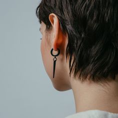 Note: Earrings, including earring pendants, are non-returnable for hygiene and safety reasons.
This single-earring design is inspired by the shape of a harmonic tuning prong.
﻿Materials: Stainless Steel Stainless Steel Accessories, Stainless Steel Polish, Design Movements, Global Design, Single Earring, Behind Ear Tattoo, Designer Earrings, Stainless Steel, Black