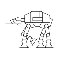 a line drawing of a robot from star wars