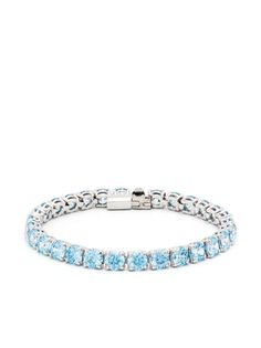 Matrix Tennis bracelet from Swarovski featuring crystal embellishment, lobster claw fastening, sky blue and polished finish. Blue Diamond Bracelet, Mikey Madison, Luxury Stuff, Agate Engagement Ring, Swarovski Bracelet, Face Photography, Bracelet Blue, Large Gift, Blue Jewelry