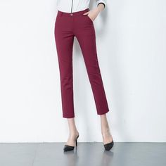 Brand Name:PPLMHUMaterial:SpandexMaterial:CottonLength:Ankle-Length PantsDecoration:NONEOrigin:CN(Origin)Season:Spring/AutumnPattern Type:SolidStyle:CasualPant Style:Pencil PantsFront Style:FlatFit Type:RegularFabric Type:BroadclothClosure Type:Button FlyWaist Type:MIDGender:WOMENmaterial:Cotton 90% Spandex 10%plus size:S M L XL 2XL 3XL 4XLColor:20 colorscasual work pants:cute Pencil Pantshigh waisted trousers women:high waist pencil pantssweatpants women:women's elegant pantscasual hippie pants Spring Stretch Bottoms For Office, Elegant Solid Color Leggings For Work, Non-stretch Ankle-length Dress Pants For Office, Office Dress Pants, Ankle-length, Elegant Ankle-length Leggings For Business Casual, High Waist Stretch Dress Pants For Office, Stretch High Waist Dress Pants For Office, Stretch Bottoms For Office Wear, Casual Stretch Leggings For Office