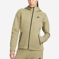 Nike Sportswear Tech Fleece Windrunner Women's Full-Zip Hoodie Size: Xs Color: Neutral Olive/Black Product Details: Paneled Hood; Dropped Shoulder; Full-Length Zipper; Zippered Pockets; Body/Hood Lining: 53% Cotton/47% Polyester. Pocket Bags: 100% Cotton; Machine Wash; Imported. Style: Fb8338-276 Size & Fit: Standard Fit: Easy And Traditional; New & Unworn. Tags Attached. Nike Web, Nike Windrunner, Nike Sportswear Tech Fleece, Nike Sportswear Women, Nike Tech Fleece, Nike Tech, Hot Sneakers, Tech Fleece, Sportswear Women