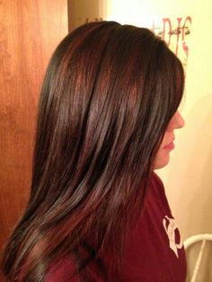 Brown with red highlights. Love! Medium Reddish Brown Hair, Medium Reddish Brown Hair Color, Hair Color Dark Auburn, Reddish Hair Color, Medium Reddish Brown, Brownish Red Hair, Reddish Brown Hair Color, Trendy We Fryzurach