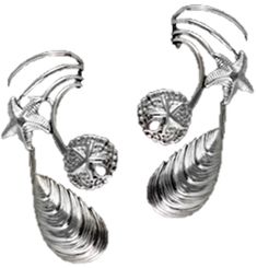 Our Original Long ‚© Wave with 3 Unique Sea Shells. Beachy! Solid .925+ Sterling Silver or available with Gold or Rhodium over the silver for a carefree finish.Non-pierced!‚ No holes needed!‚ Very Comfortable and Fully Adjustable. This Long Length is Usually Worn Alone and more often as a Pair. Or They are Fun mix/matched with any of our Sealife Collection.Long Multi Sea Shell Ear Cuff Earrings. Sandra Callisto designer ‚© Ear Charms Inc. 1996-2023 Silver Clip-on Metal Cartilage Earrings, Silver Adjustable Ear Cuff With Matching Earrings, Adjustable Silver Ear Cuff With Matching Earrings, Silver Clip-on Wrap Earrings For Gift, Long Ear Cuff, Ear Cuff Earings, Small Earrings, Cuff Earrings, Sea Shell