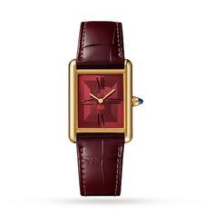 Tank Louis Cartier, Cartier Tank Louis, Red Watch, Vintage Watches Women, Retro Watches, Cartier Tank, Womens Watches Luxury, Cartier Watch, Mechanical Movement