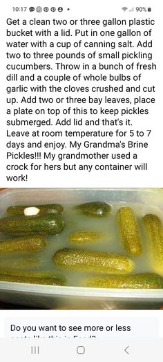 an image of pickles in water with caption about how to use them for cooking