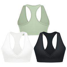 PRICES MAY VARY. ➤COMFORTABLE MATERIAL: 92% Nylon + 8% Spandex,These sexy v-front yoga sports bra are made of soft, breathable, and sweat-wicking fabric, so you can breeze through hot, sweaty workouts. ➤UNIQUE DESIGN: The V-neck design of this workout bra enhances your cleavage, while the racerback provides full range of movement. ➤REMOVABLE SOFT PADS: This sports bras for women adds two soft detachable cups, which can enlarge the coverage and shape to increase bra support. The bra cup pad is ea Sporty V-neck Crop Top For Sports, Sporty V-neck Sports Bra For Pilates, Sporty Seamless V-neck Sports Bra, Seamless V-neck Sports Bra For Workout, V-neck Seamless Sports Bra For Workout, Sports V-neck Crop Top, Bra Friendly, Sports V-neck Crop Top Bra Friendly, V-neck Seamless Sports Bra For Yoga, Sporty V-neck Sports Bra For Yoga