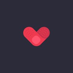 a red heart on a black background, with dots in the shape of two hearts