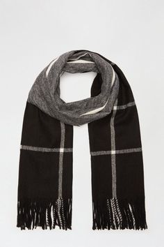 Mono Window Check Scarf Check Scarf, Checked Scarf, Tassel Scarf, Quick Delivery, Dorothy Perkins, Winter Scarf, Gloves, Buy Online, Shop Now