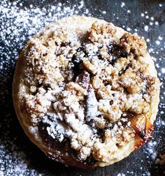 a pastry with powdered sugar on top