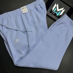 Nike Sportswear Club Fleece Joggers Pants Light Blue Bv2671 548 Men&Apos;S Size 2xl Measurements Waist: 37 Inches Inseam: 28.25 Inches Length: 40.25 Inches Casual Blue Nike Joggers, Nike Sweatpants Blue, Sporty Blue Nike Sweatpants, Light Blue Nike Joggers, Nike Blue Sporty Joggers, Nike Track Pants Mens, Mens Nike Sweatpants, Grey Nike Joggers, Grey Nike Sweatpants