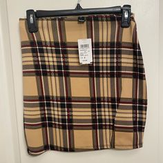 New With Tag Perfect With Stockings And Boots Stockings And Boots, Plaid Mini Skirt, Tan Brown, Windsor, Mini Skirt, Womens Skirt, Stockings, Siding, Mini Skirts