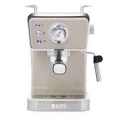 an espresso machine is shown on a white background