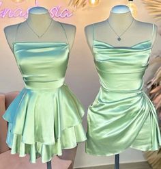 Short Dresses Green, Princesa Tiana, Green Spaghetti, Cute Homecoming Dresses, Short Homecoming Dress, Evening Party Dress, Dress 100, Evening Party