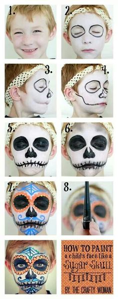 Sorry, Olivia, you & mommy are gonna be sugar skulls for Halloween this year!!!! #mommydaughtercostume Face Paint For Halloween, Makijaż Sugar Skull, Pumpkin Painting, Halloween Make Up