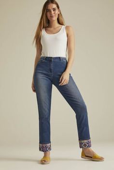 Long Tall Sally Embroidered Ankle Grazer Jean Ankle Grazer Jeans, New Jean