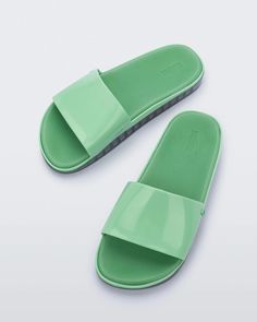 Beach Slide in Green/Clear – Melissa Shoes Punk Love, Punk Movement, Fantastic Shoes, Beach Slides, Lazy Oaf, Melissa Shoes, Y Project, Star Shoes, Jelly Shoes