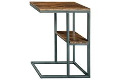 Forestmin Natural/Black Accent Table - Luna Furniture Unique Accent Tables, Black Accent Table, Welded Furniture, Table Large, Chair Side Table, Modern Accents, Wooden Tops, Metal Furniture, Table Storage