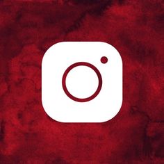 the instagram logo is displayed on a dark red background with white circles around it