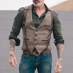 Men's Vest Waistcoat Gentleman Kingsman Retro Vintage Roaring 20s 1920s Costume Vintage Cosplay Party / Evening Sleeveless Masquerade 2023 - US $29.99 Steampunk Casual, Sleevless Jacket, Brown Vest Men, Mens Vest Casual, Tweed Men, Mens Vest Fashion, Mens Waistcoat, Waistcoat Men, Mens Suit Vest