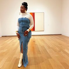 Harley Denim Maxi Dress Brand Eshay’s Boutique Tag Us Ig & Fb Tagged Akira For More Exposure Fitted Denim Jumpsuit For Fall Day Out, Modesty Fashion Casual, Dress With Turtleneck Underneath, Dress Down A Dress, Baddie Church Outfits, Denim Dress Winter, Modest Fashion Plus Size, Denim Maxi Skirt Outfit, Plus Size Denim Dress