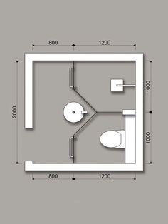 the floor plan for a bathroom with a toilet, sink and bathtub in it