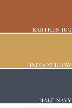 the color scheme for earthen jugs in india yellow, hale navy and tan