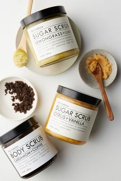 Body Scrub Packaging Ideas, Scrub Packaging Ideas, Sugar Scrub Packaging, Body Scrub Packaging, Lush Body Scrub, Skincare Moodboard, Sugar Body Scrub Diy, Baking Soda Body Scrub