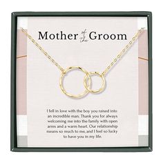 a mother's necklace with two intertwined rings