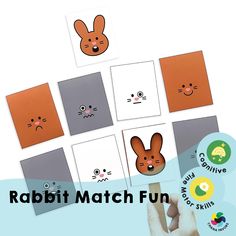 rabbit match fun for kids to make with their own hands and fingers, while they are playing